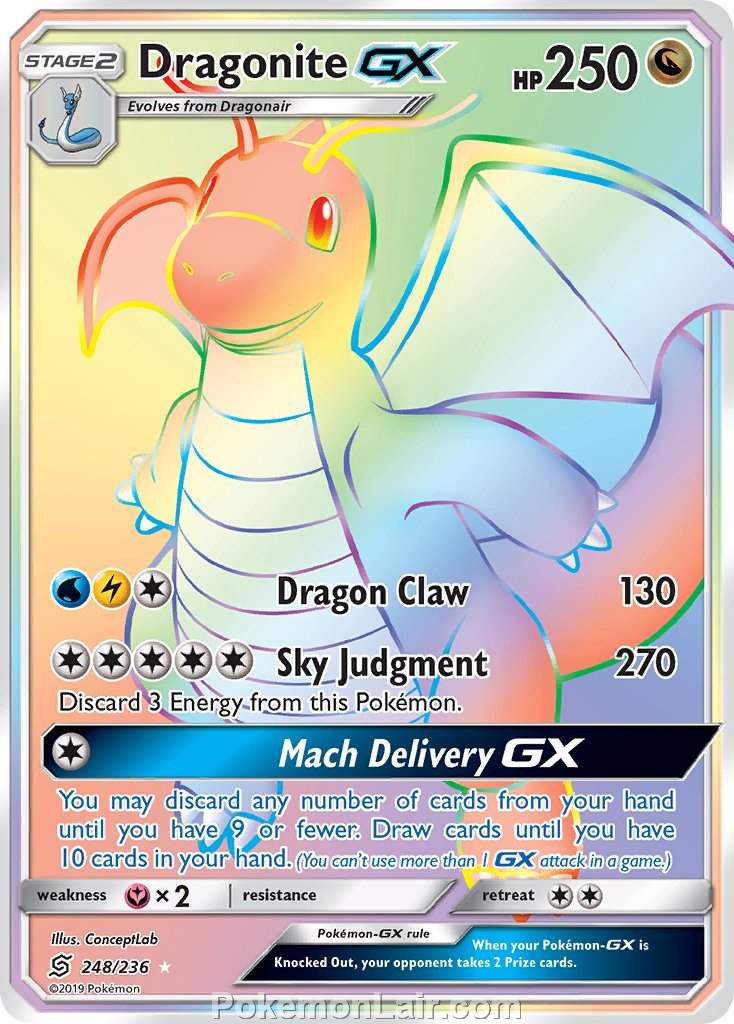 2019 Pokemon Trading Card Game Unified Minds Price List – 248 Dragonite GX