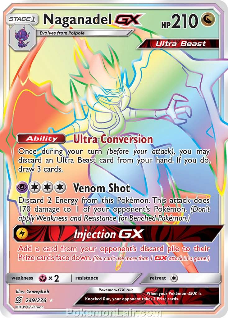2019 Pokemon Trading Card Game Unified Minds Price List – 249 Naganadel GX