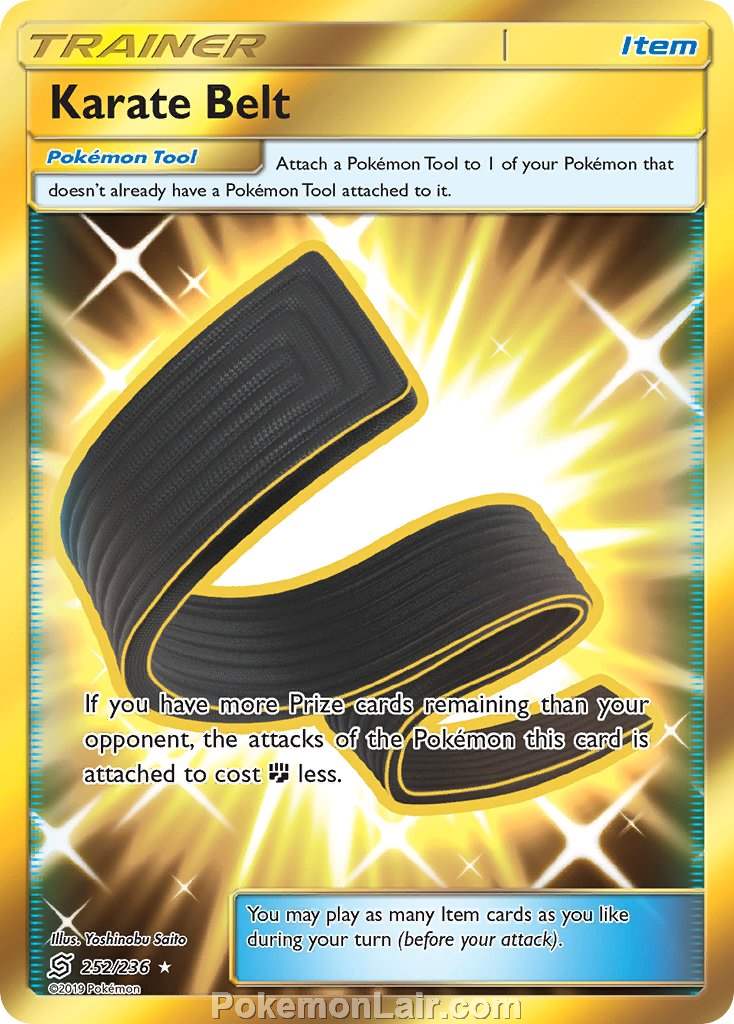 2019 Pokemon Trading Card Game Unified Minds Price List – 252 Karate Belt