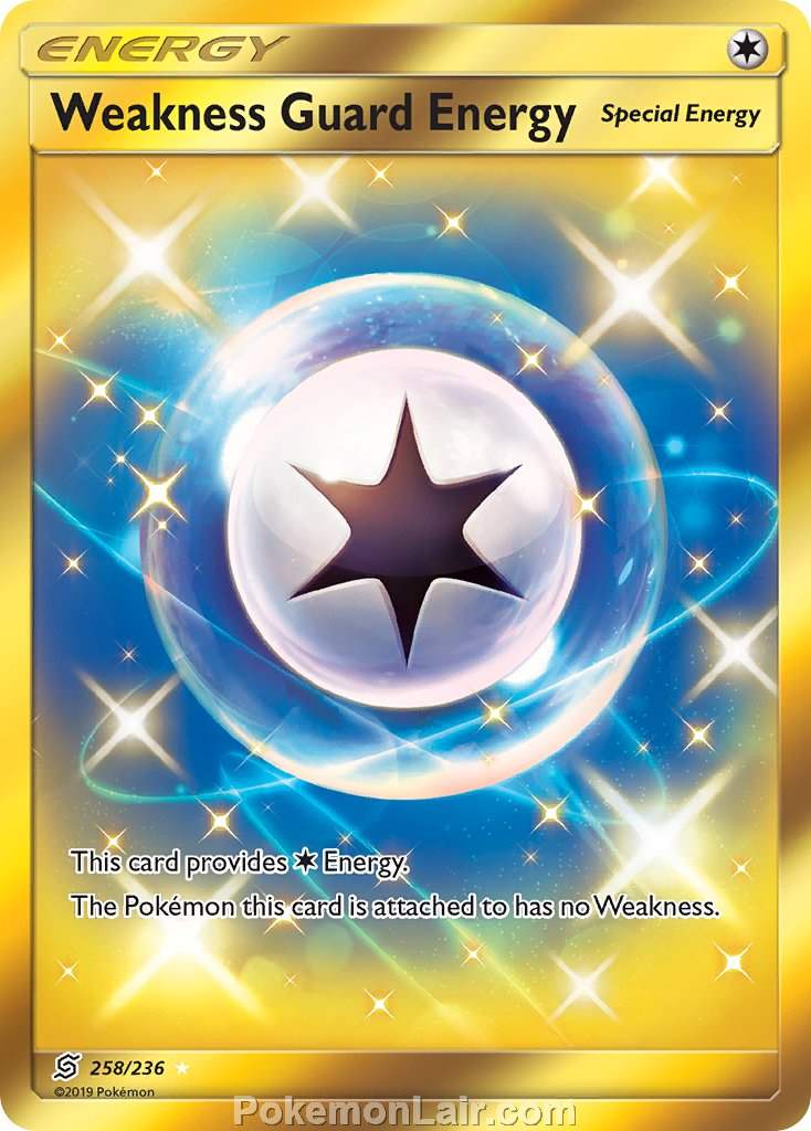 2019 Pokemon Trading Card Game Unified Minds Price List – 258 Weakness Guard Energy