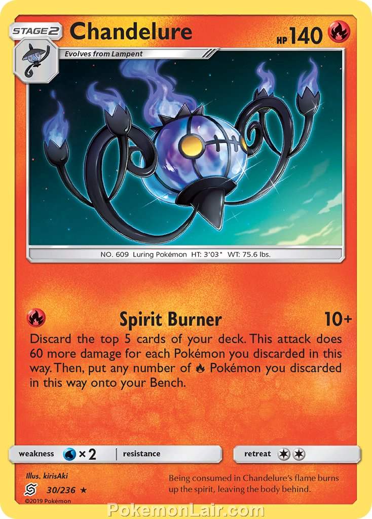 2019 Pokemon Trading Card Game Unified Minds Price List – 30 Chandelure