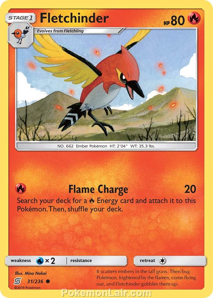 2019 Pokemon Trading Card Game Unified Minds Price List – 31 Fletchinder