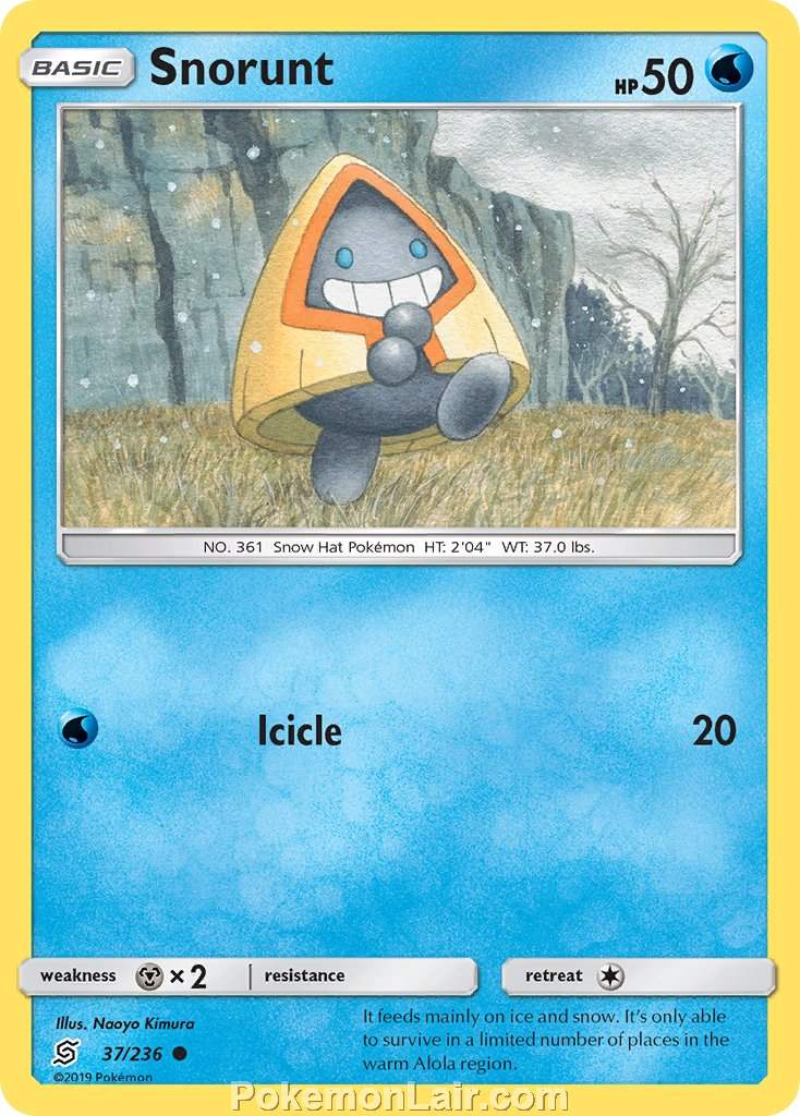 2019 Pokemon Trading Card Game Unified Minds Price List – 37 Snorunt