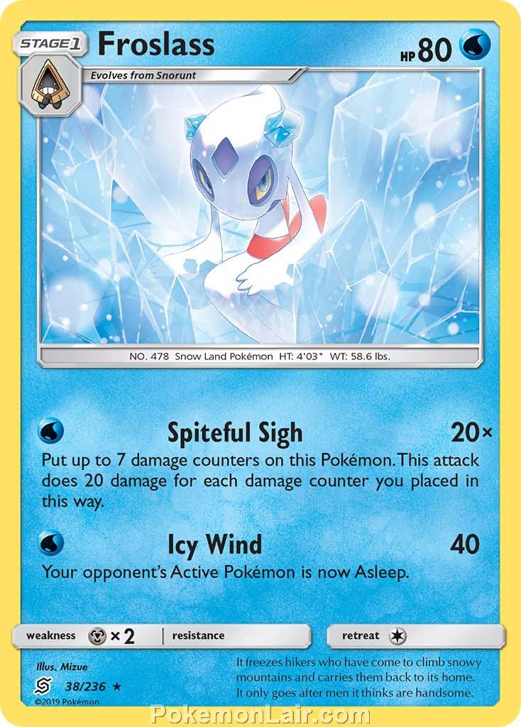 2019 Pokemon Trading Card Game Unified Minds Price List – 38 Froslass