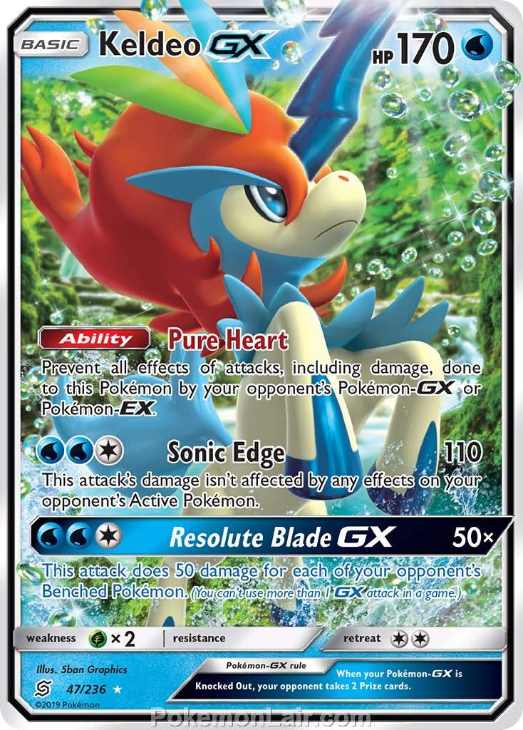 2019 Pokemon Trading Card Game Unified Minds Price List – 47 Keldeo GX