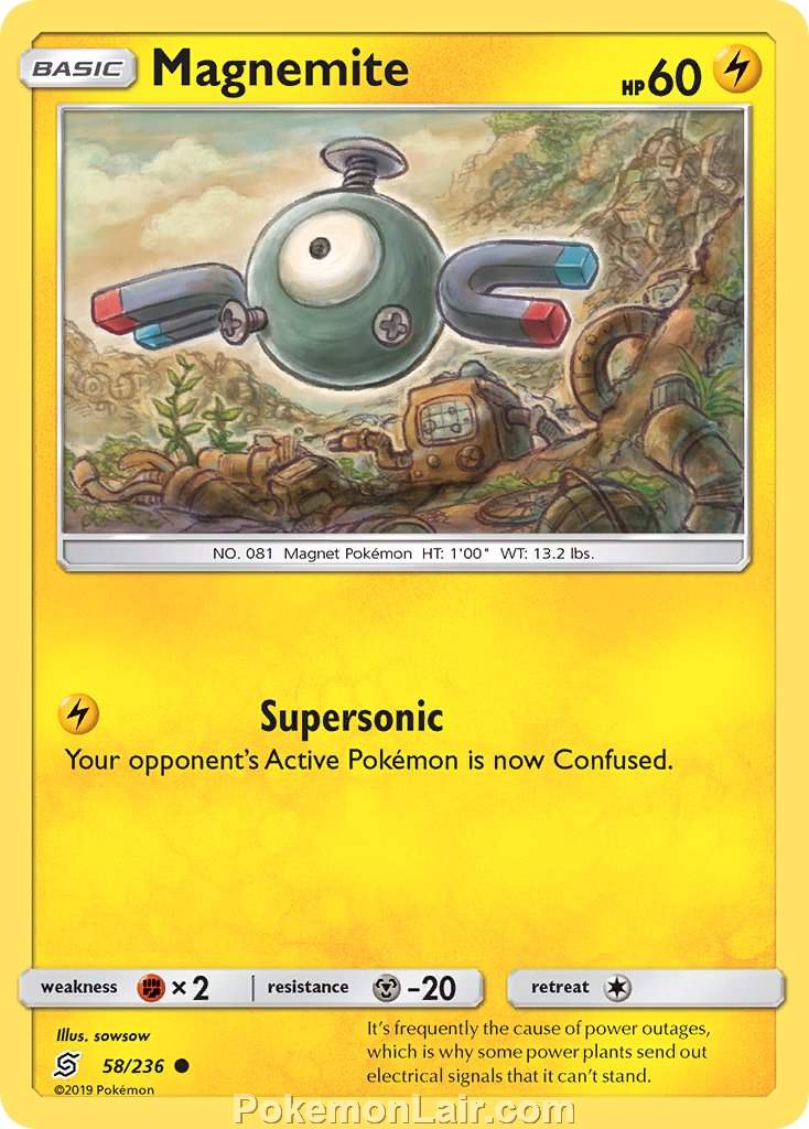 2019 Pokemon Trading Card Game Unified Minds Price List – 58 Magnemite