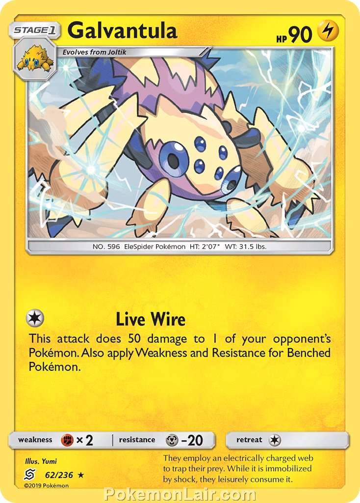 2019 Pokemon Trading Card Game Unified Minds Price List – 62 Galvantula