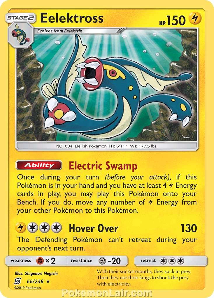 2019 Pokemon Trading Card Game Unified Minds Price List – 66 Eelektross