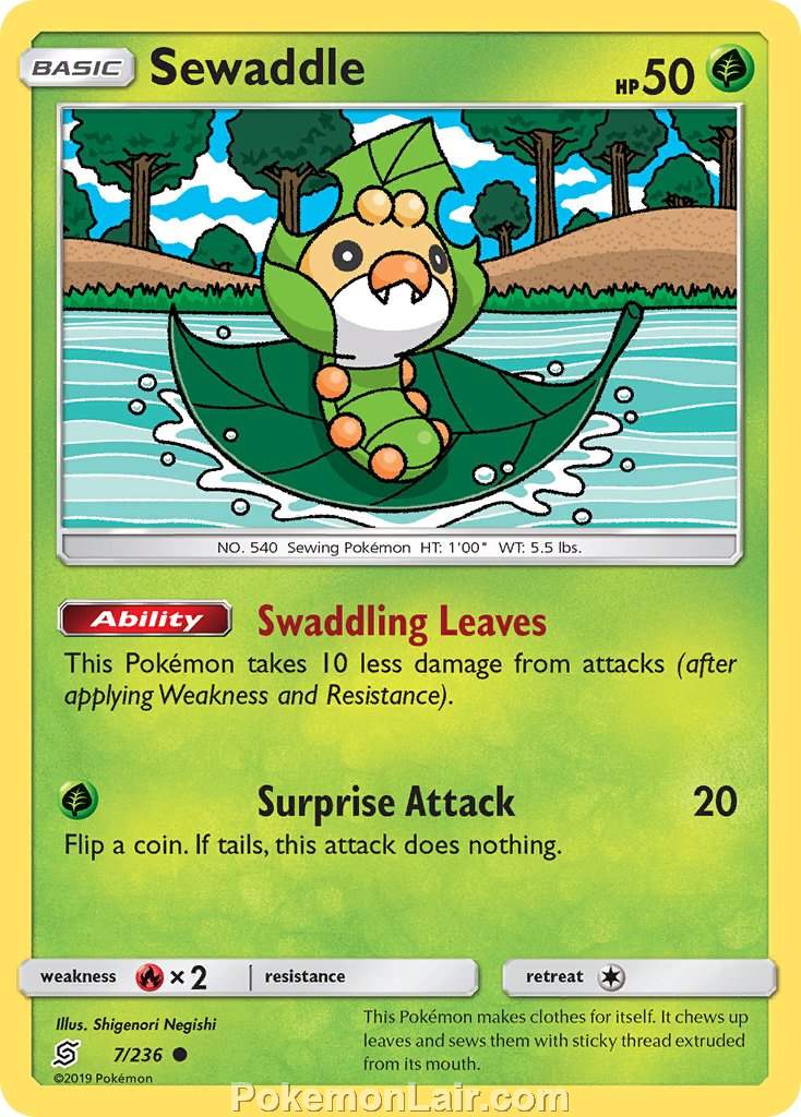 2019 Pokemon Trading Card Game Unified Minds Price List – 7 Sewaddle