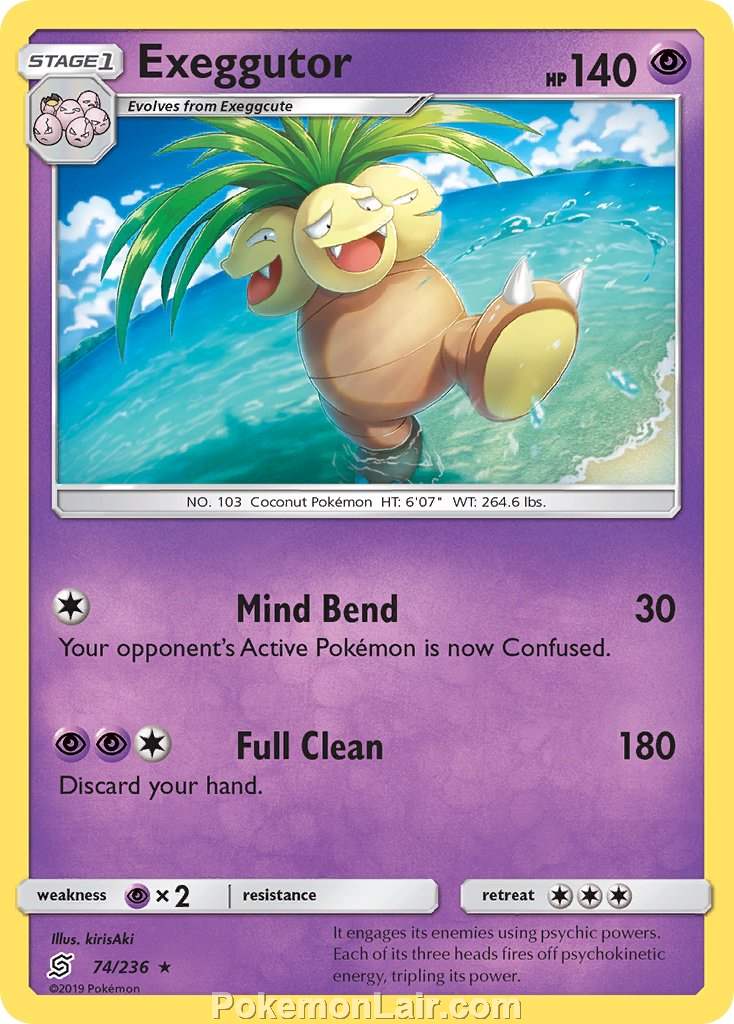 2019 Pokemon Trading Card Game Unified Minds Price List – 74 Exeggutor