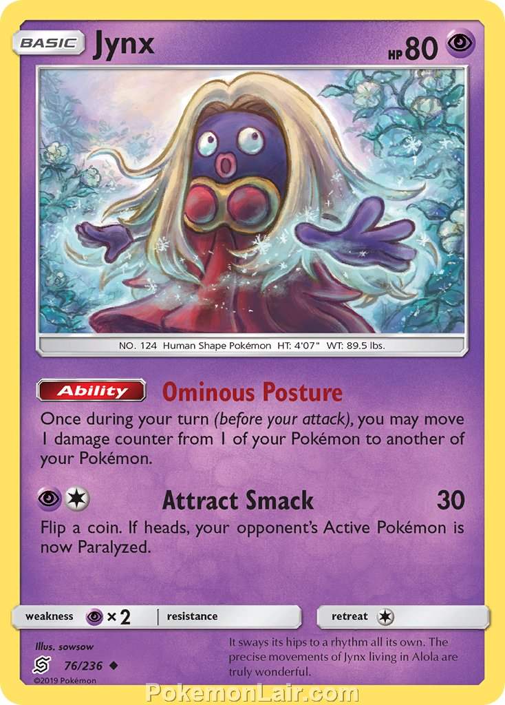 2019 Pokemon Trading Card Game Unified Minds Price List – 76 Jynx