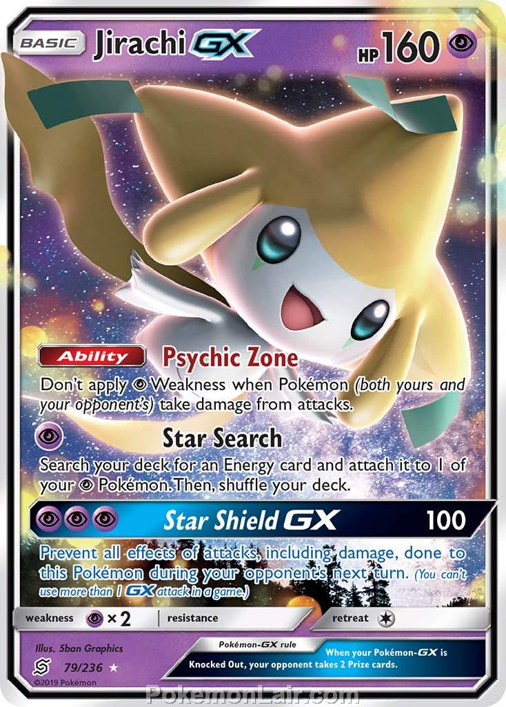 2019 Pokemon Trading Card Game Unified Minds Price List – 79 Jirachi GX