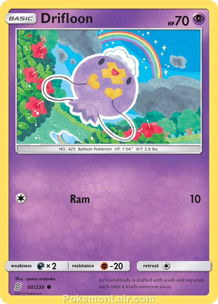 2019 Pokemon Trading Card Game Unified Minds Price List – 80 Drifloon