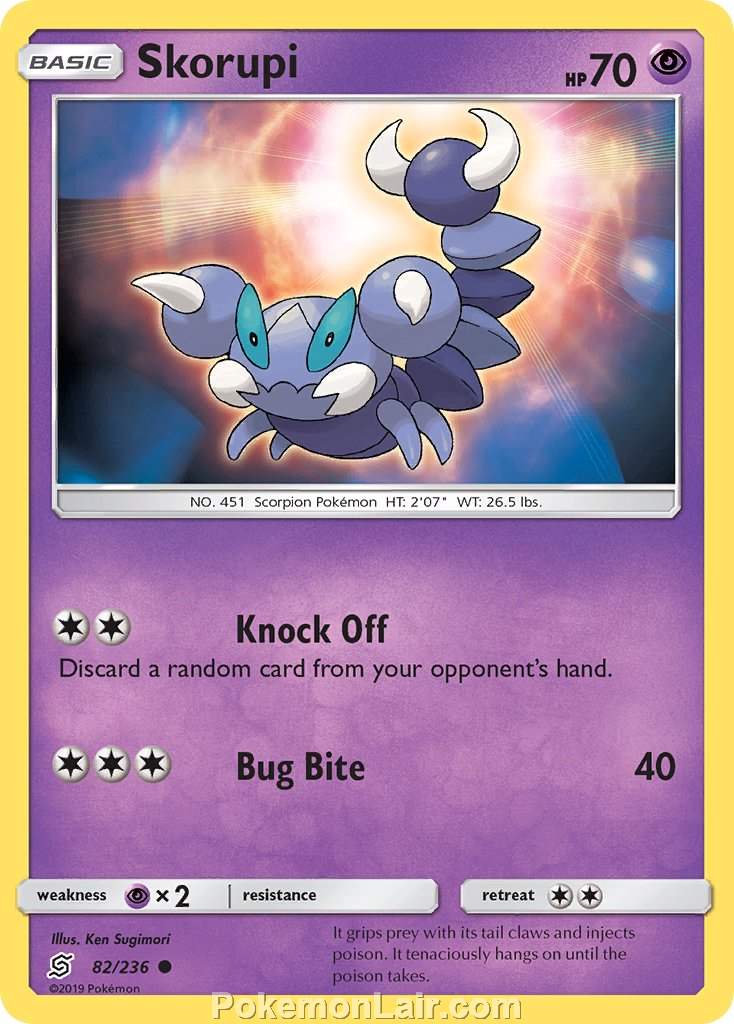 2019 Pokemon Trading Card Game Unified Minds Price List – 82 Skorupi