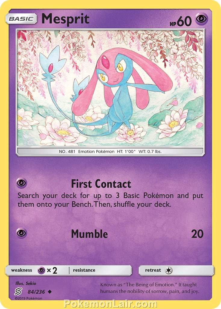 2019 Pokemon Trading Card Game Unified Minds Price List – 84 Mesprit