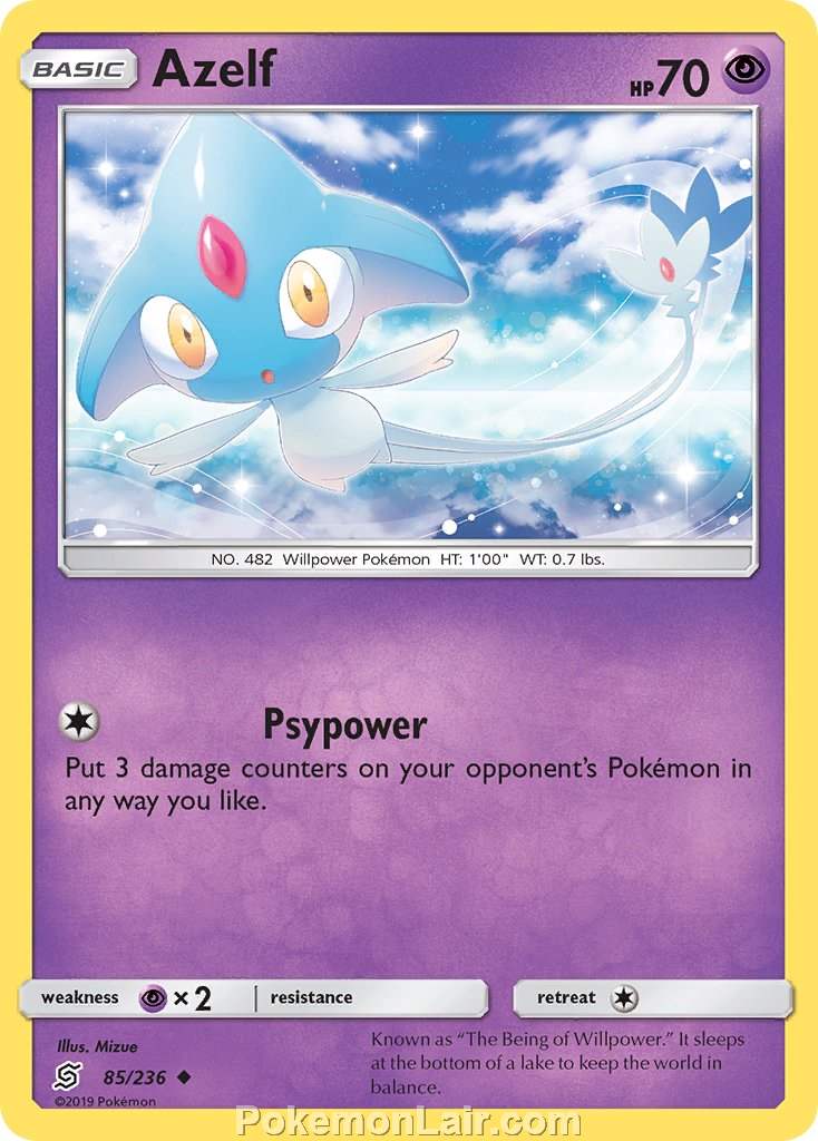 2019 Pokemon Trading Card Game Unified Minds Price List – 85 Azelf
