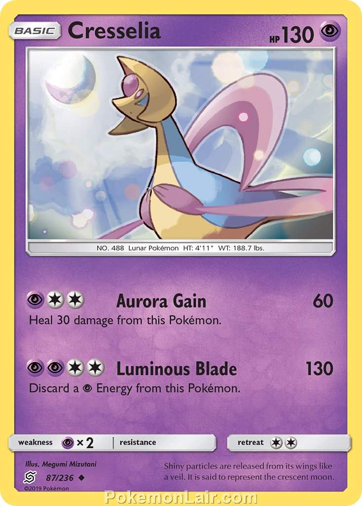 2019 Pokemon Trading Card Game Unified Minds Price List – 87 Cresselia