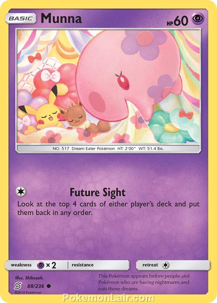 2019 Pokemon Trading Card Game Unified Minds Price List – 88 Munna