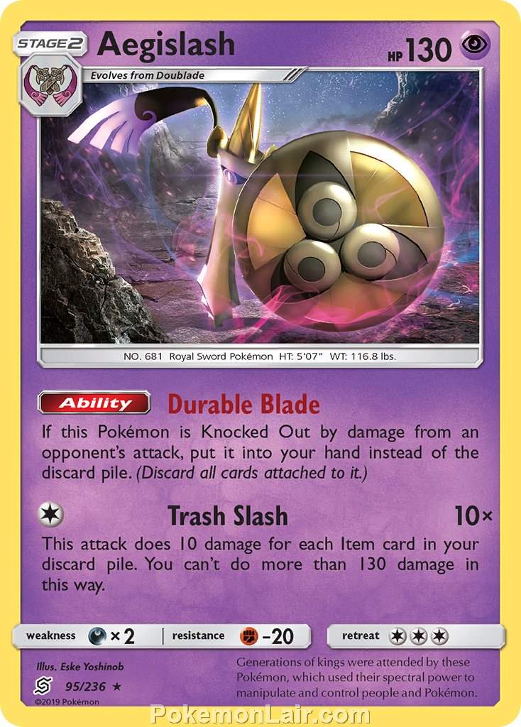 2019 Pokemon Trading Card Game Unified Minds Price List – 95 Aegislash