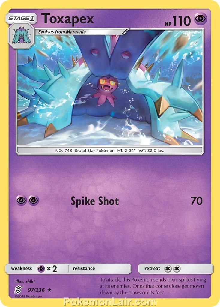2019 Pokemon Trading Card Game Unified Minds Price List – 97 Toxapex