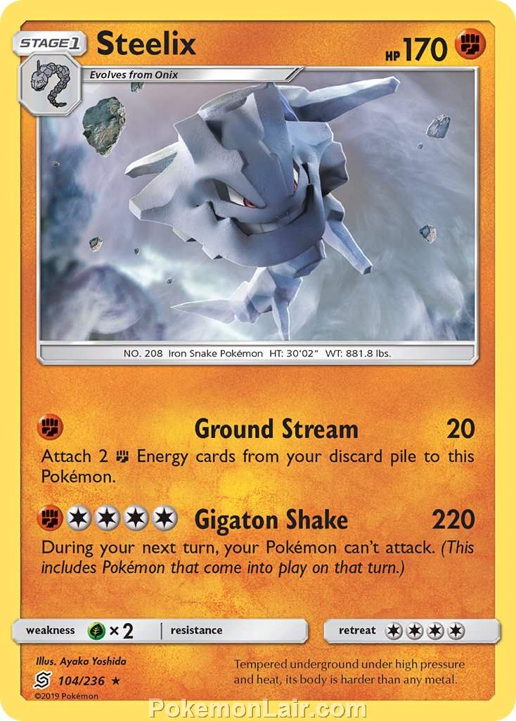 2019 Pokemon Trading Card Game Unified Minds Set – 104 Steelix