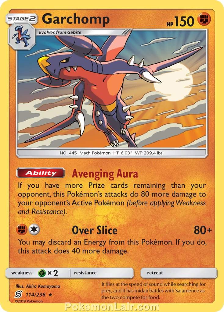 2019 Pokemon Trading Card Game Unified Minds Set – 114 Garchomp