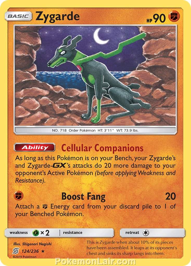 2019 Pokemon Trading Card Game Unified Minds Set – 124 Zygarde