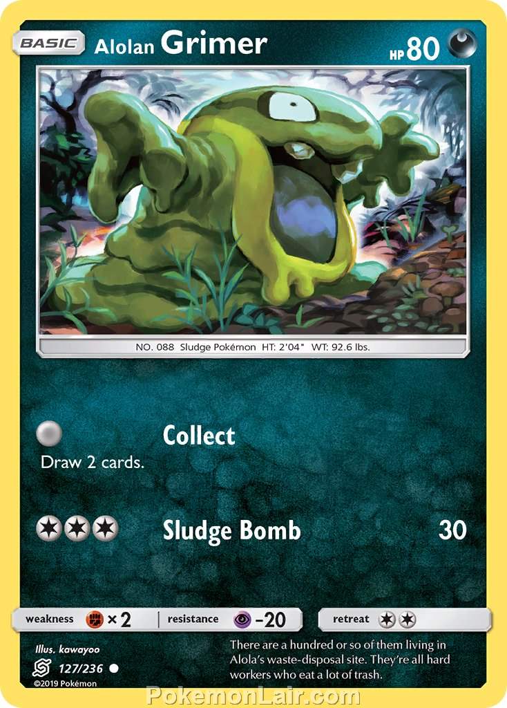 2019 Pokemon Trading Card Game Unified Minds Set – 127 Alolan Grimer