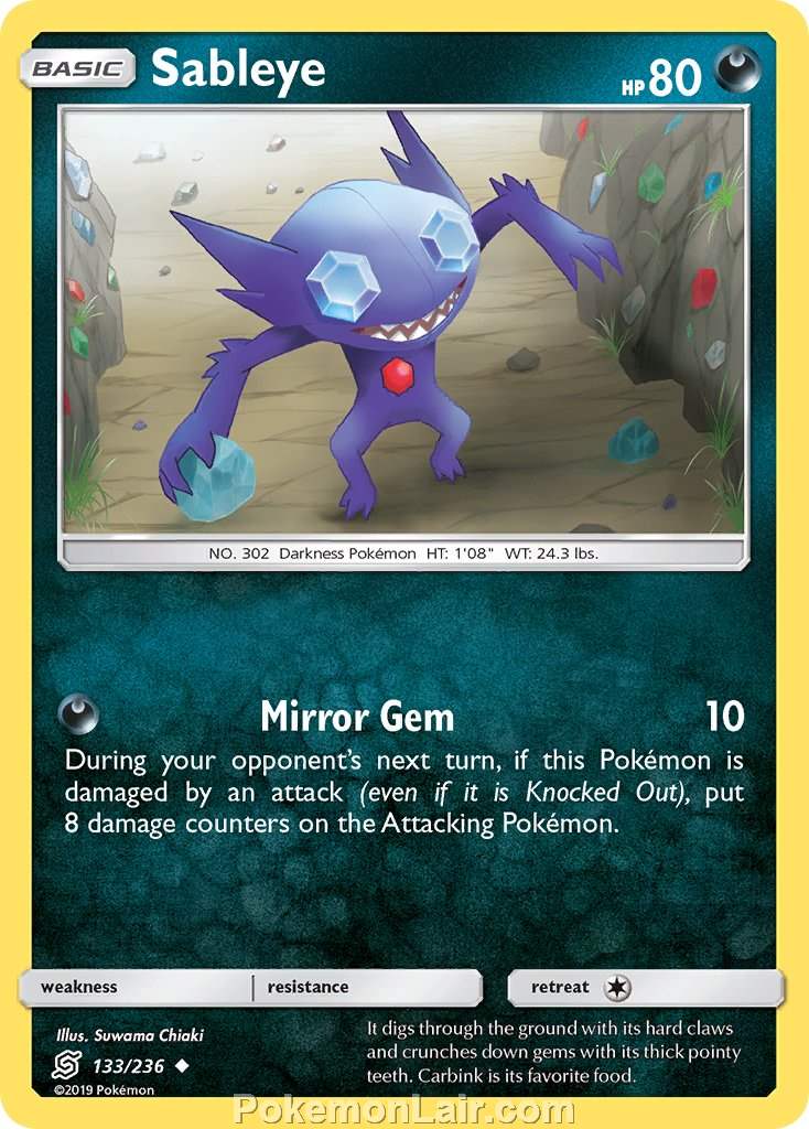 2019 Pokemon Trading Card Game Unified Minds Set – 133 Sableye