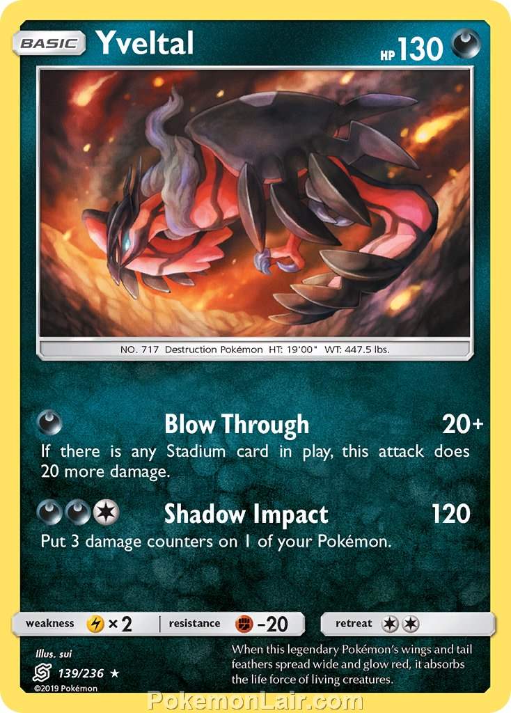 2019 Pokemon Trading Card Game Unified Minds Set – 139 Yveltal