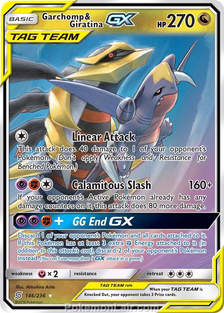 2019 Pokemon Trading Card Game Unified Minds Set – 146 Garchomp Giratina GX