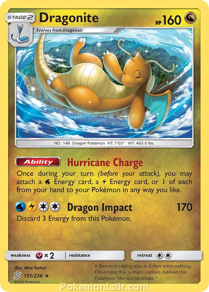 2019 Pokemon Trading Card Game Unified Minds Set – 151 Dragonite