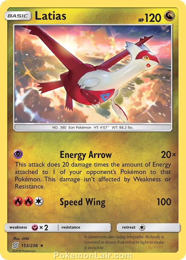 2019 Pokemon Trading Card Game Unified Minds Set – 153 Latias