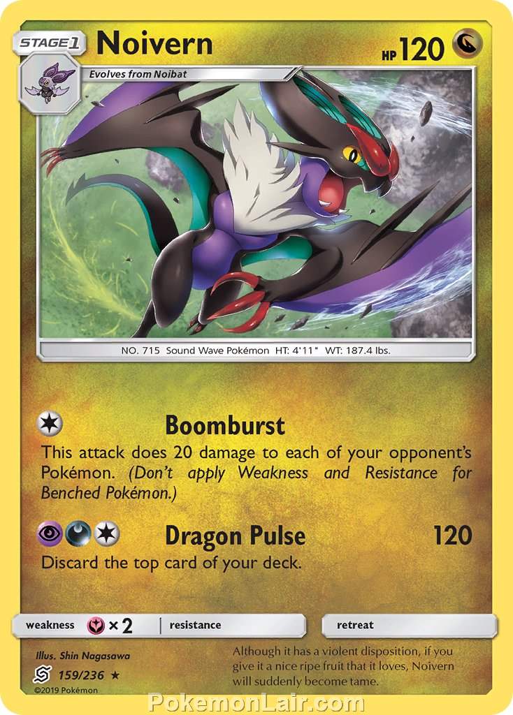 2019 Pokemon Trading Card Game Unified Minds Set – 159 Noivern