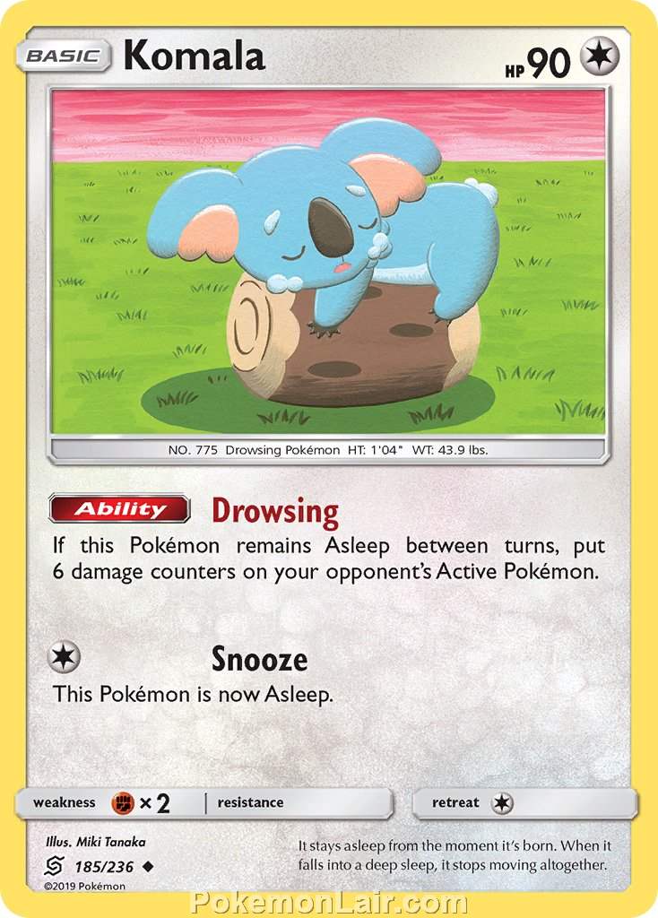 2019 Pokemon Trading Card Game Unified Minds Set – 185 Komala