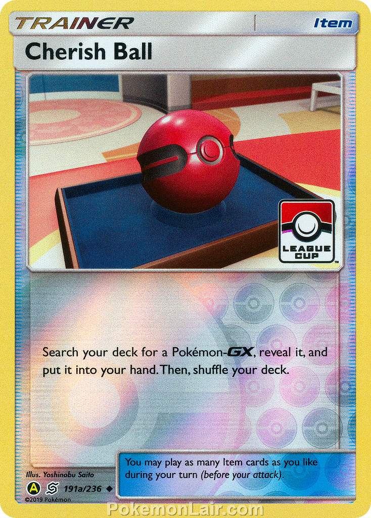 2019 Pokemon Trading Card Game Unified Minds Set – 191a Cherish Ball