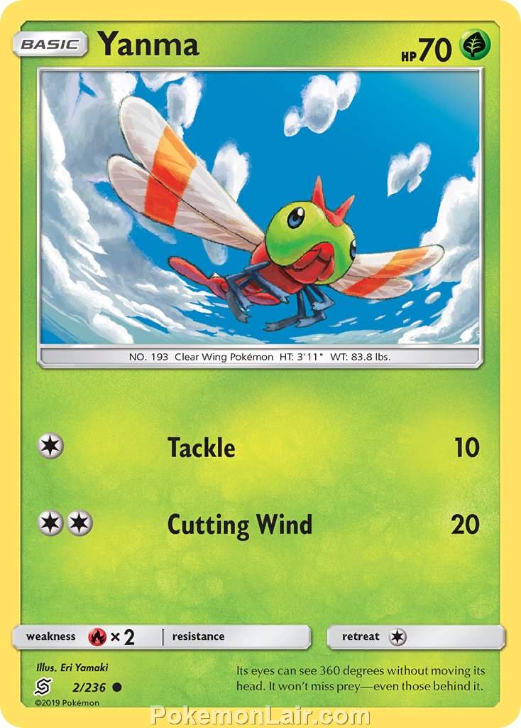 2019 Pokemon Trading Card Game Unified Minds Set – 2 Yanma