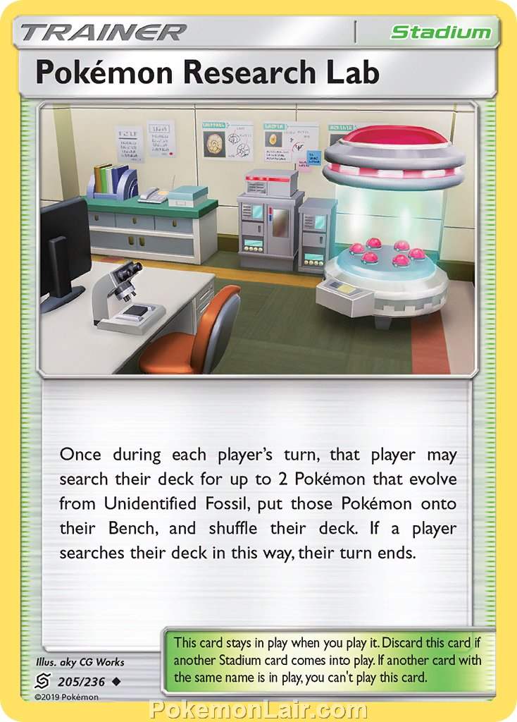 2019 Pokemon Trading Card Game Unified Minds Set – 205 Pokemon Research Lab