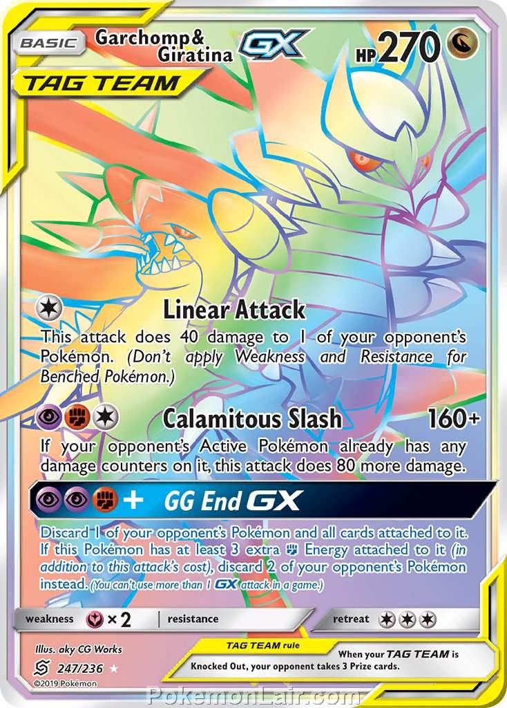 2019 Pokemon Trading Card Game Unified Minds Set – 247 Garchomp Giratina GX