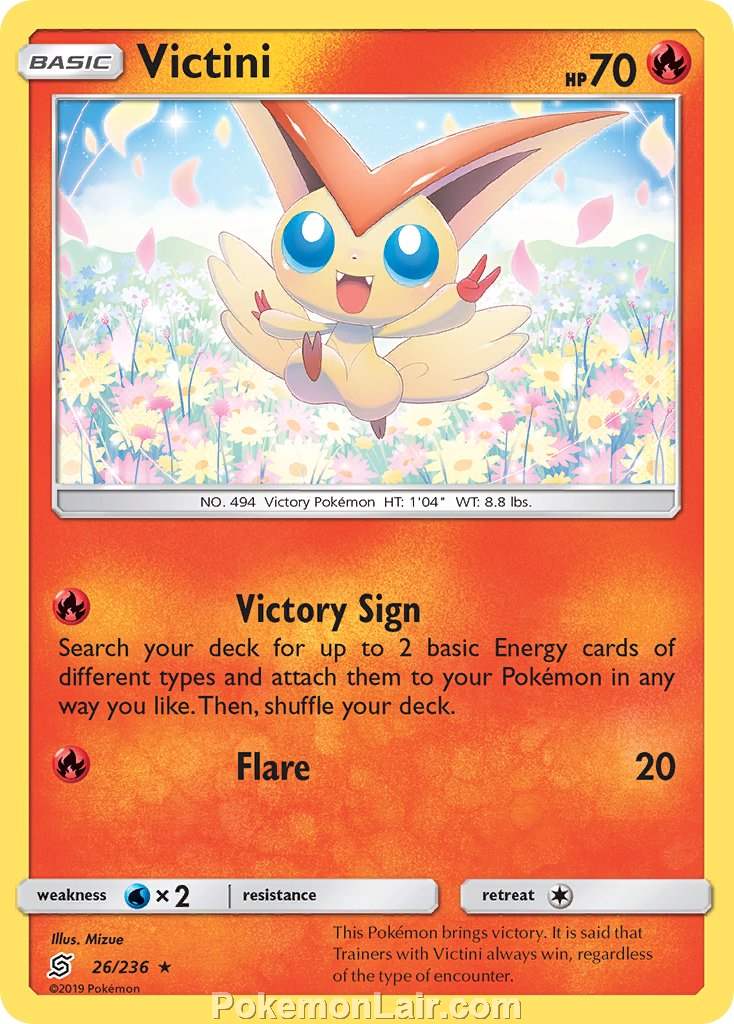 2019 Pokemon Trading Card Game Unified Minds Set – 26 Victini