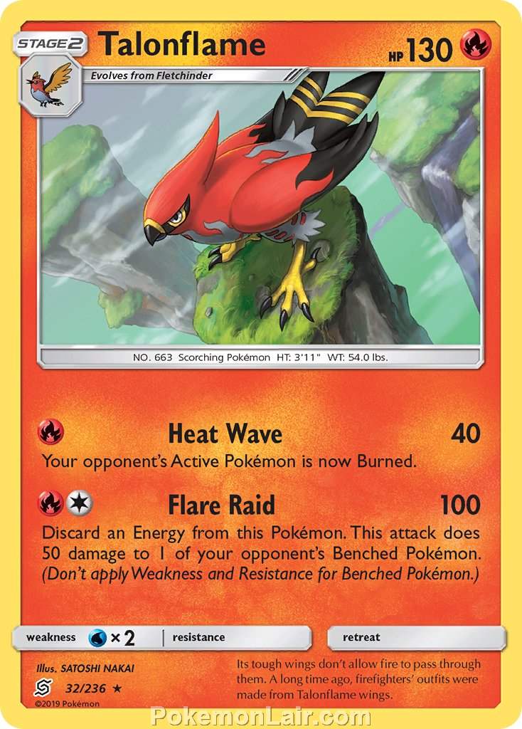 2019 Pokemon Trading Card Game Unified Minds Set – 32 Talonflame