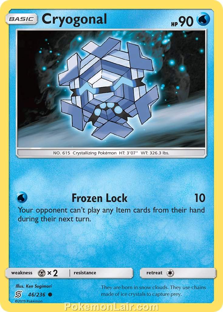 2019 Pokemon Trading Card Game Unified Minds Set – 46 Cryogonal