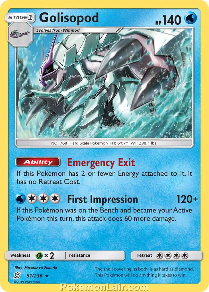 2019 Pokemon Trading Card Game Unified Minds Set – 51 Golisopod