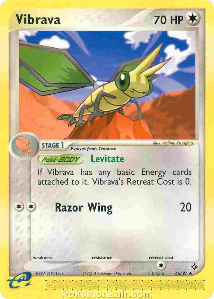 2003 Pokemon Trading Card Game EX Dragon Price List 46 Vibrava