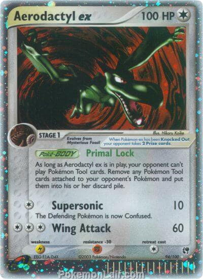 2003 Pokemon Trading Card Game EX Sandstorm Set 94 Aerodactyl EX