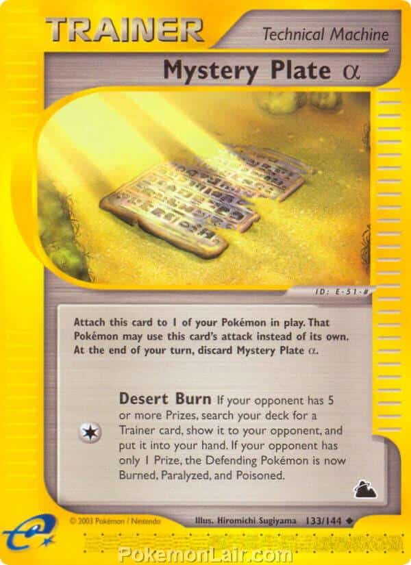 2003 Pokemon Trading Card Game Skyridge Price List 133 Mystery Plate Alpha