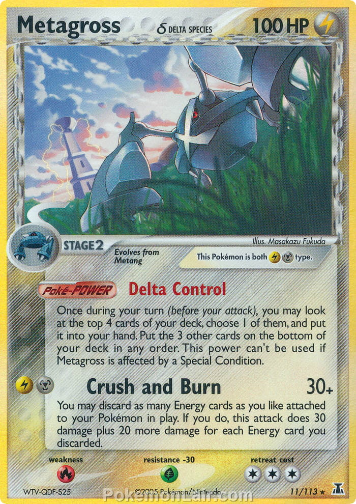 2005 Pokemon Trading Card Game EX Delta Species Set 11 Metagross Delta Species