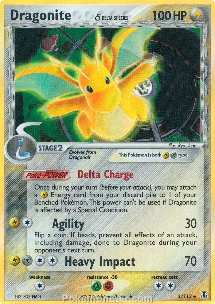 2005 Pokemon Trading Card Game EX Delta Species Set 3 Dragonite Delta Species