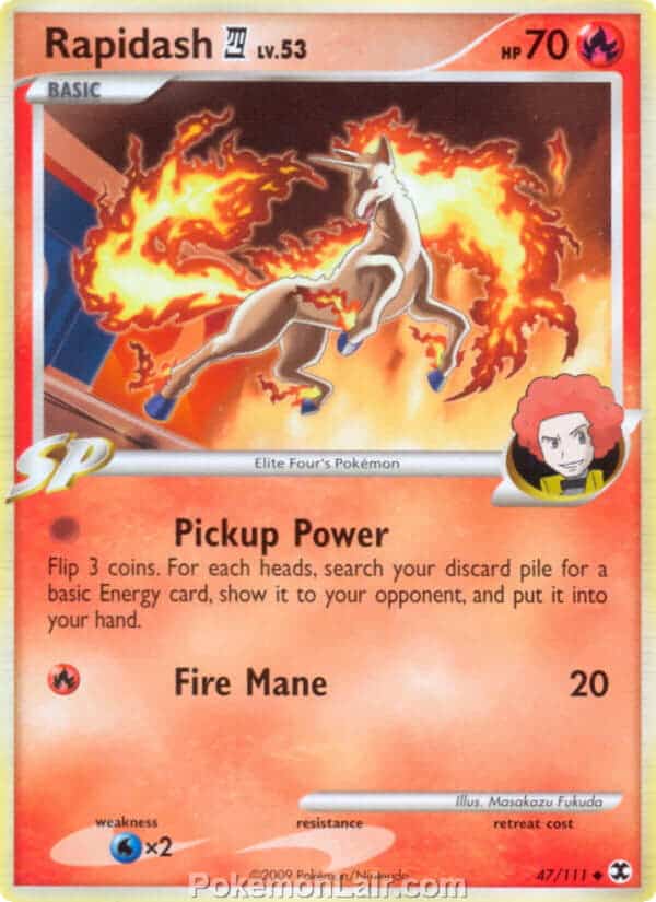 2009 Pokemon Trading Card Game Platinum Rising Rivals Set – 47 Rapidash 4