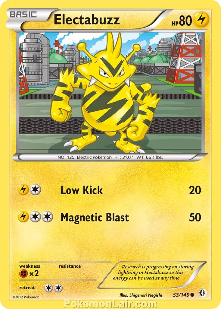 2012 Pokemon Trading Card Game Boundaries Crossed Price List – 53 Electabuzz